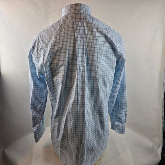 Brooks Brothers Shirt Mens 15.5 2/3 Blue Button Up Dress Regent Non Iron Check - Picture 5 of 7